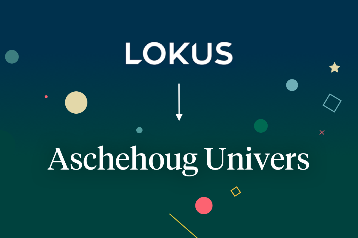 Inllustrasjon med tekst om at Aschehoug Univers tar over for Lokus